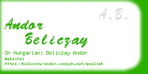 andor beliczay business card